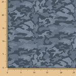Retal Licra Estampada Camuflaje Azul 50x150 cm - Ribes y Casals