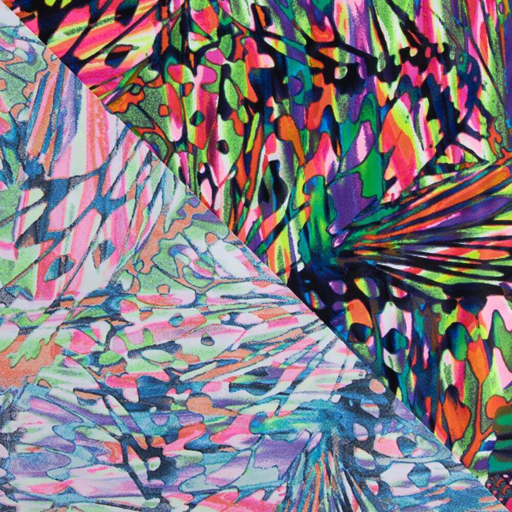 Lycra imprimé à rayures multicolores - Ribes y Casals