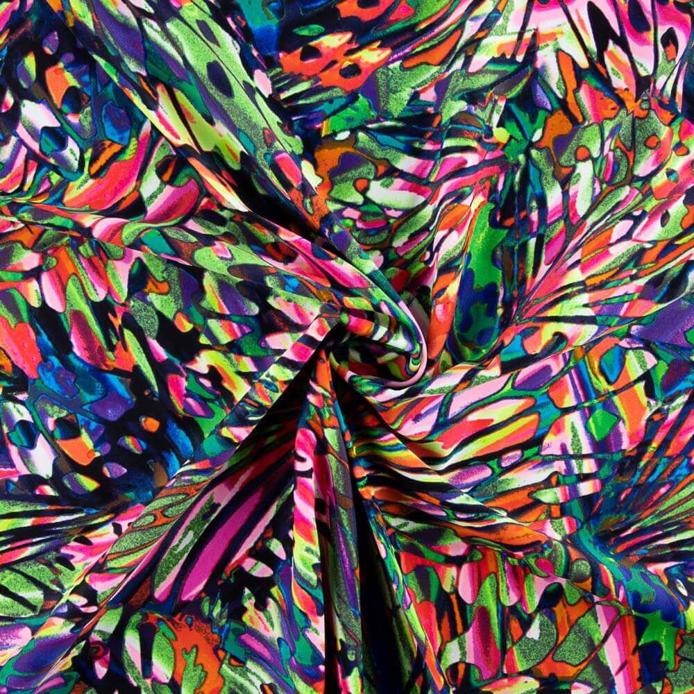 Lycra imprimé à rayures multicolores - Ribes y Casals