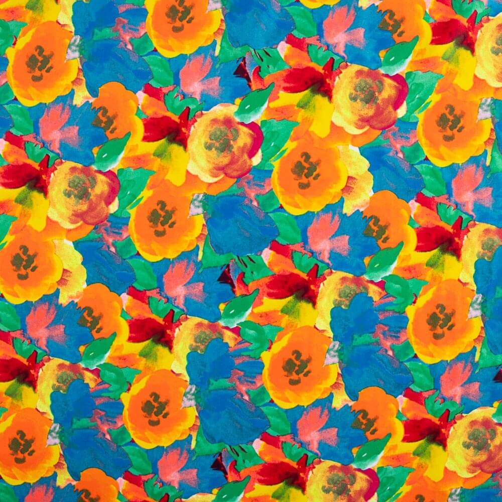 Lycra Imprimé Aquarelle Fleur Roses - Ribes y Casals