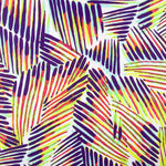 Lycra Imprimé Rayé Lime-Violet - Ribes y Casals