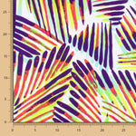Lycra Imprimé Rayé Lime-Violet - Ribes y Casals