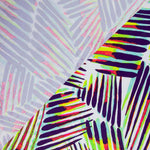 Lycra Imprimé Rayé Lime-Violet - Ribes y Casals