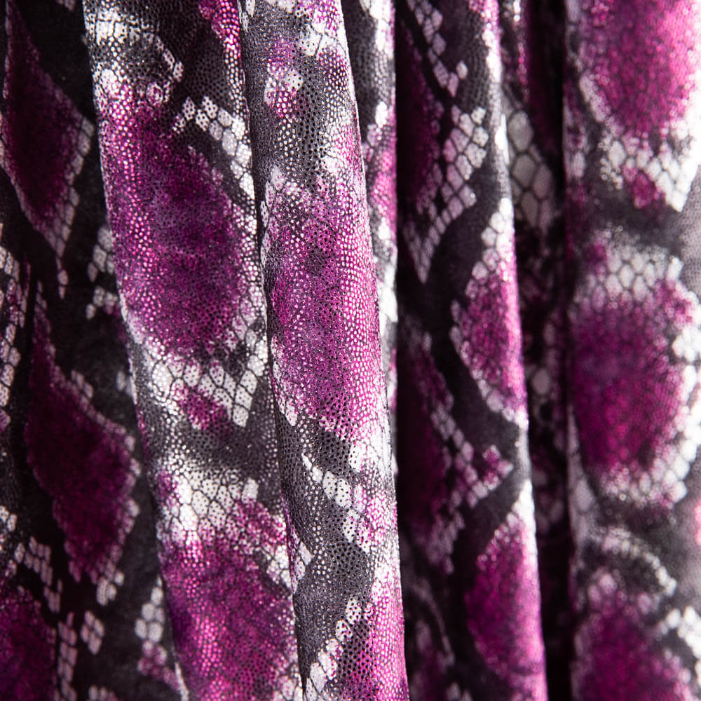 Lycra Lamé Serpent Cyclamen - Ribes y Casals