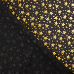 Tissu extensible imprimé métallisé – Étoiles dorées irisées - Ribes y Casals