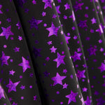 Tissu extensible imprimé métallisé – Étoiles violettes irisées - Ribes y Casals