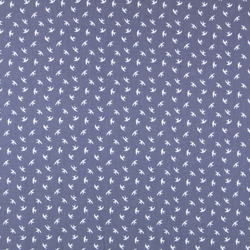 Lyocell Spandex Oiseaux Bleu - Ribes y Casals