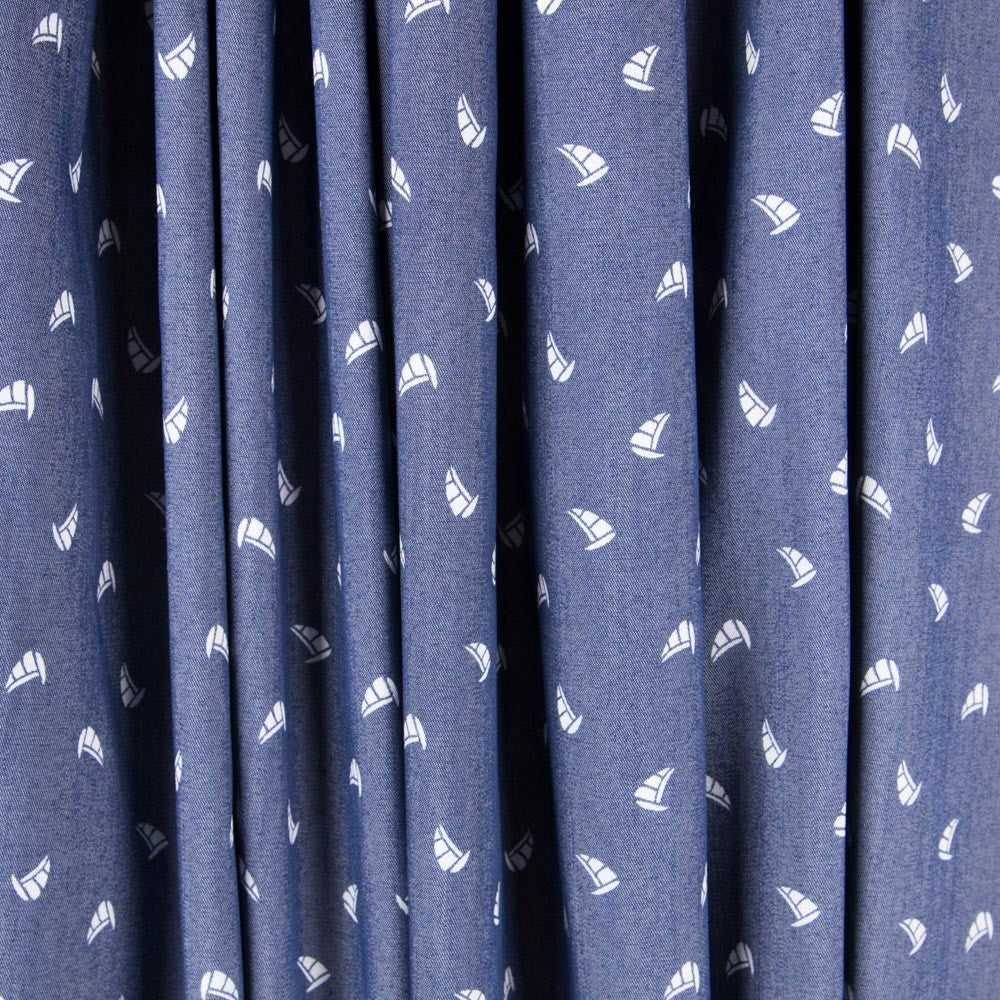 Lyocell Spandex Bateaux Bleu - Ribes y Casals