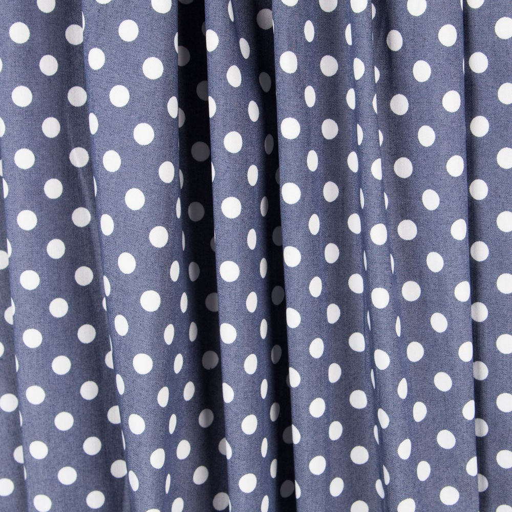 Lyocell Spandex Pois 1mm Bleu - Ribes y Casals