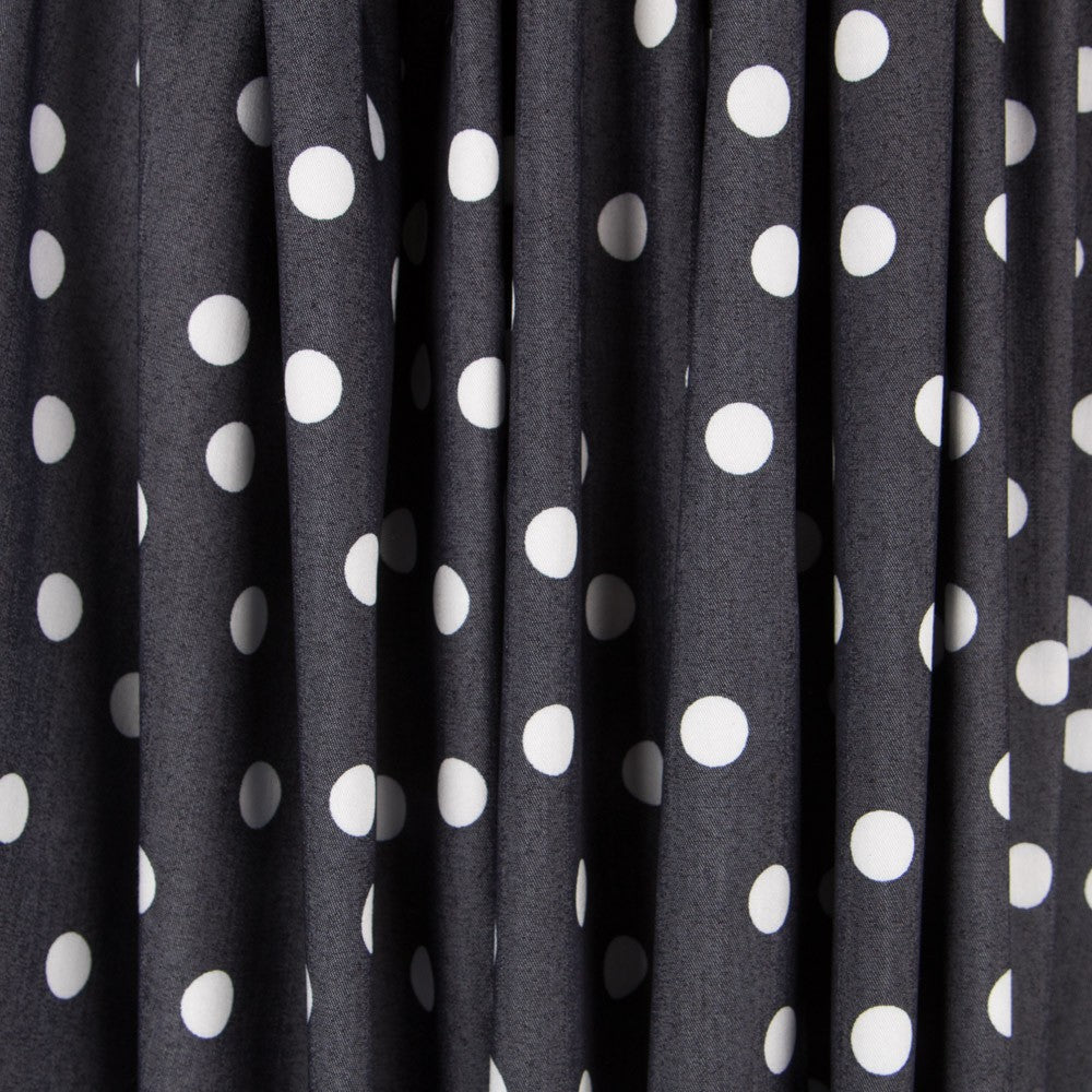 Lyocell Spandex Pois Noir 14mm - Ribes y Casals