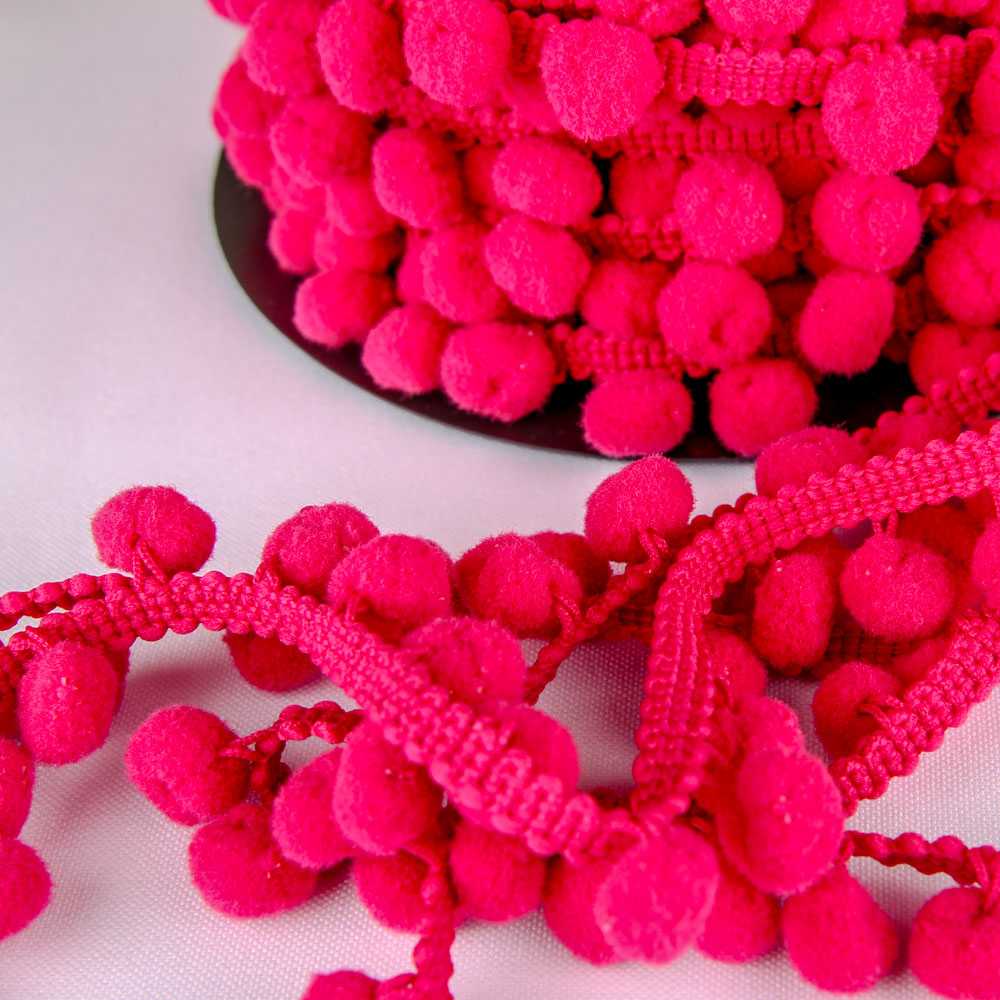 Pompons Mousse Maxi Rose Fluor - Ribes y Casals