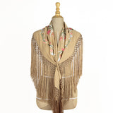 Châle flamenco brodé Cerro camel - Ribes y Casals