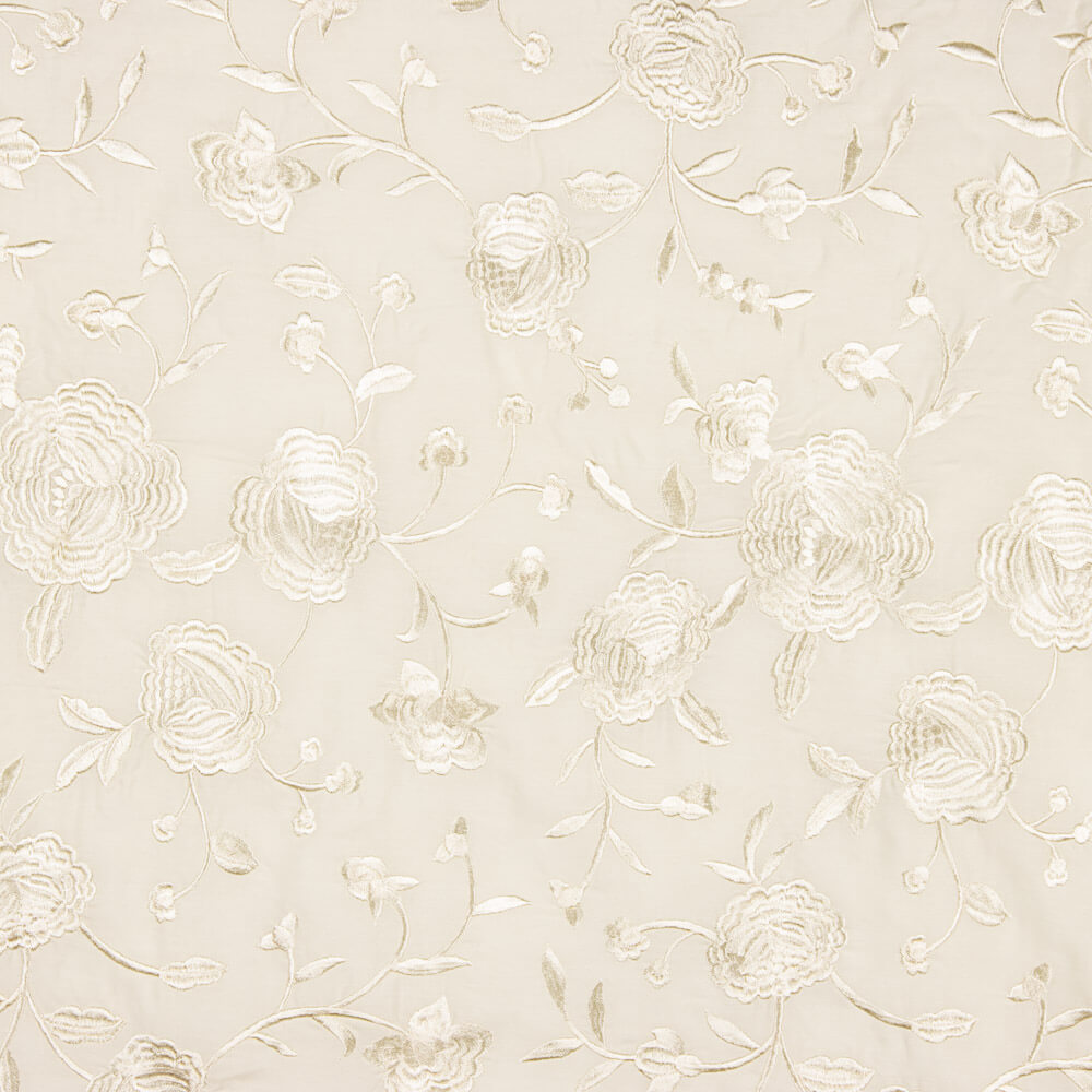 Châle brodé à la crème Tencel Natural White - Ribes y Casals