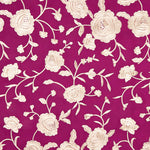 Châle brodé en crème Tencel rouge fraise - Ribes y Casals