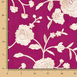 Châle brodé en crème Tencel rouge fraise - Ribes y Casals