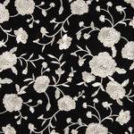 Châle brodé Crème Tencel Noir - Ribes y Casals