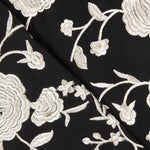 Châle brodé Crème Tencel Noir - Ribes y Casals