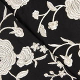 Châle brodé Crème Tencel Noir - Ribes y Casals