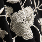 Châle brodé Crème Tencel Noir - Ribes y Casals