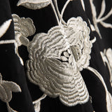 Châle brodé Crème Tencel Noir - Ribes y Casals