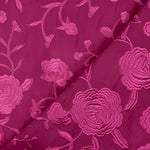 Châle brodé Fuchsia Tencel Rouge Fraise - Ribes y Casals