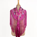 Châle flamenco Macarena brodé magenta - Ribes y Casals