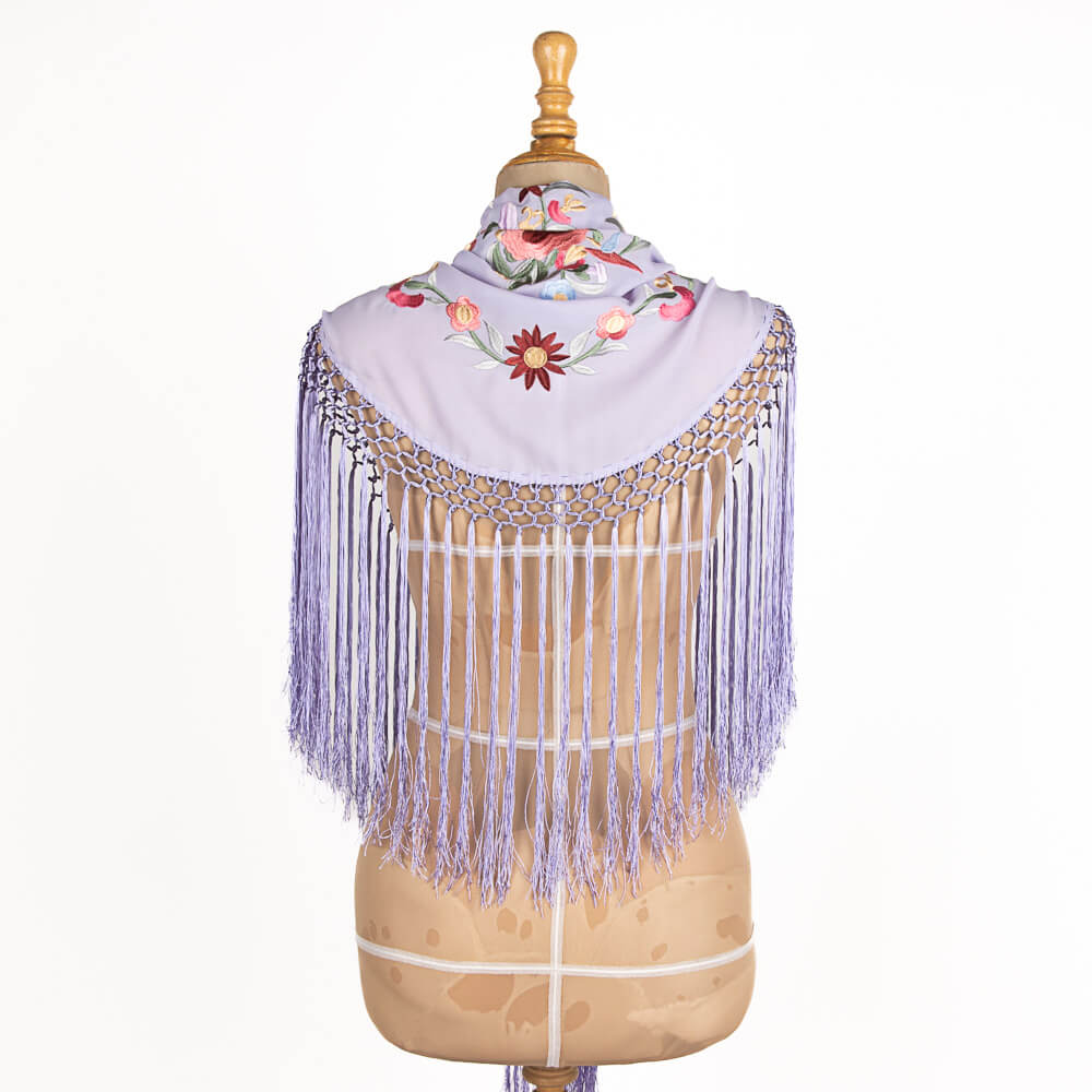 Châle flamenco brodé Cerro mauve - Ribes y Casals