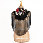 Châle flamenco brodé Triana noir - Ribes y Casals