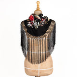 Châle flamenco brodé Triana noir - Ribes y Casals