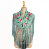 Mantoncillo Bordado Triana Verde Agua - Ribes y Casals