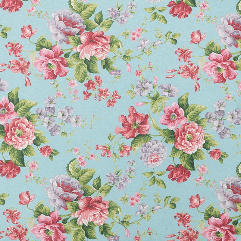 Nappe Fleurs Crétonnes Turquoise - Ribes y Casals