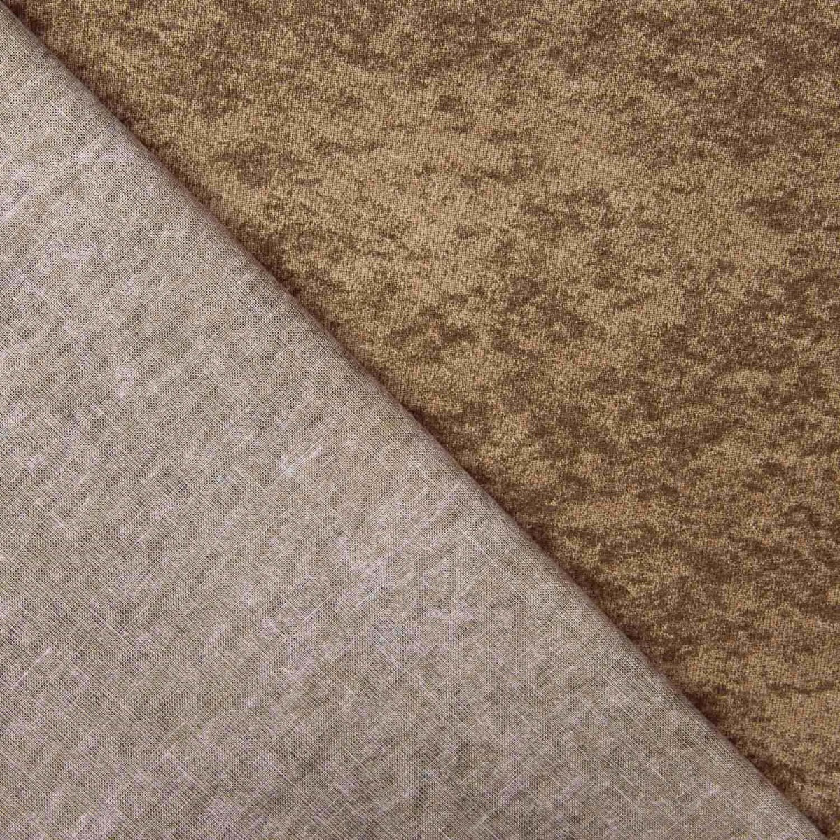 Popeline de coton marbrée Marron Choco - Ribes y Casals