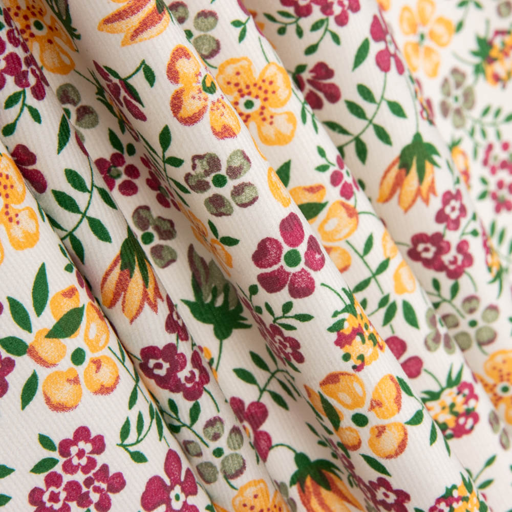 Micro Fleece Flowers White - Ribes y Casals