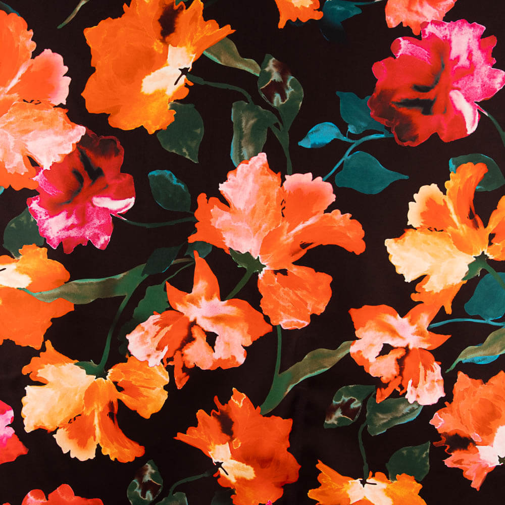 Mikado en polyester imprimé noir - Ribes y Casals