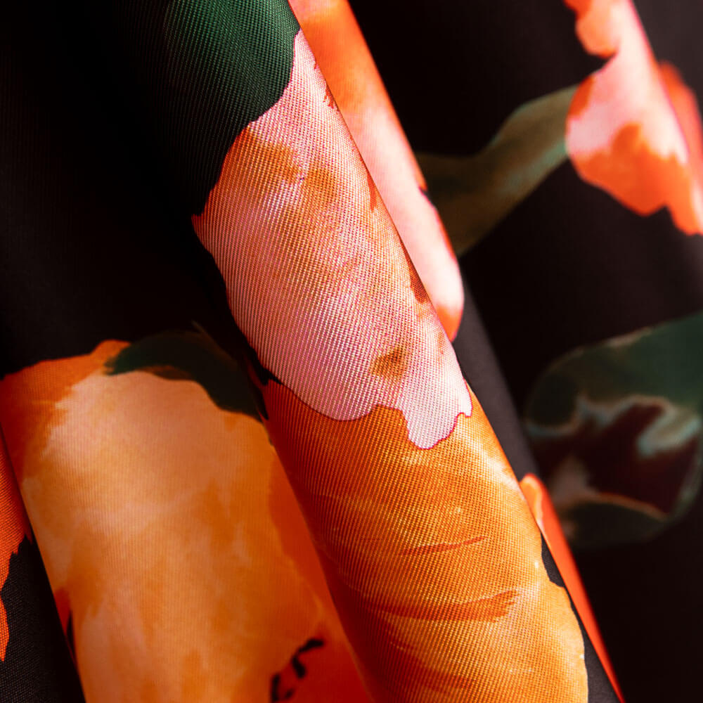 Mikado en polyester imprimé noir - Ribes y Casals