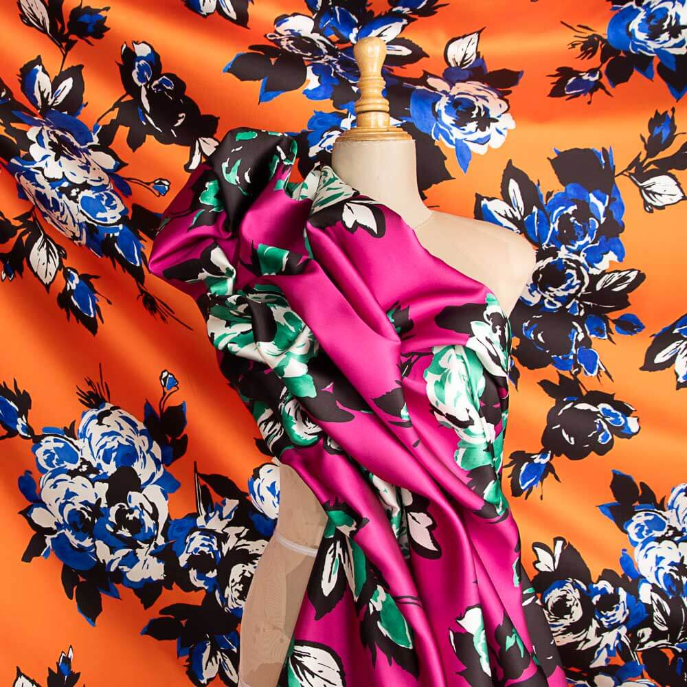 Mikado en polyester imprimé orange - Ribes y Casals