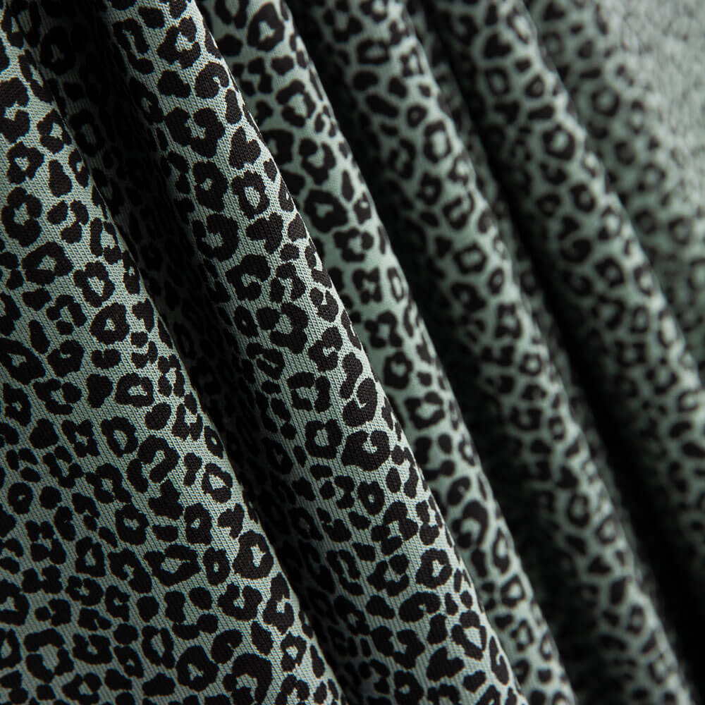 Maille Coton Lycra Léopard Vert - Ribes y Casals