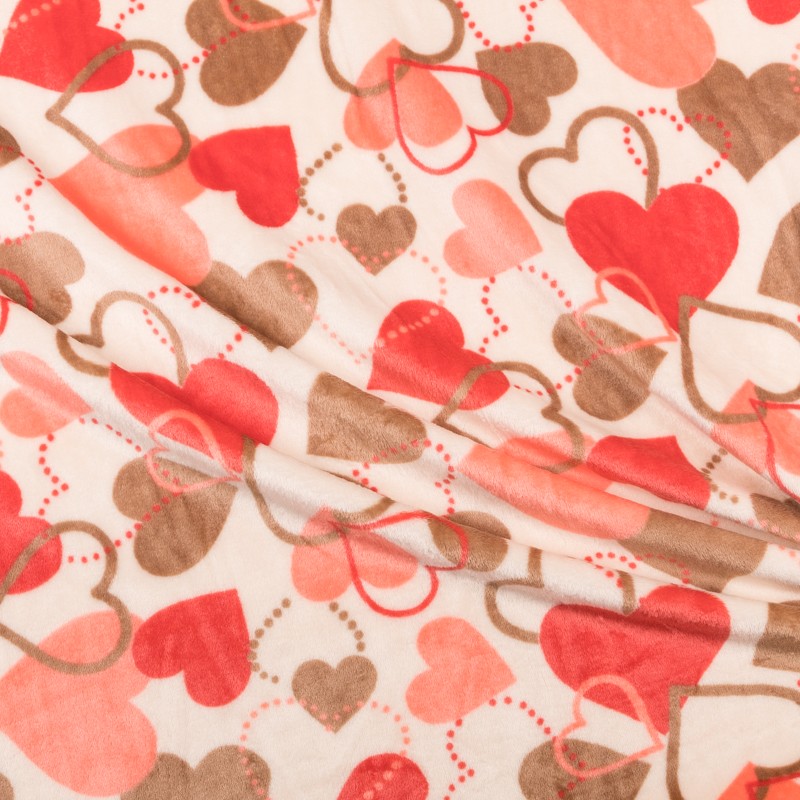 Minky Coeurs Corail - Ribes y Casals