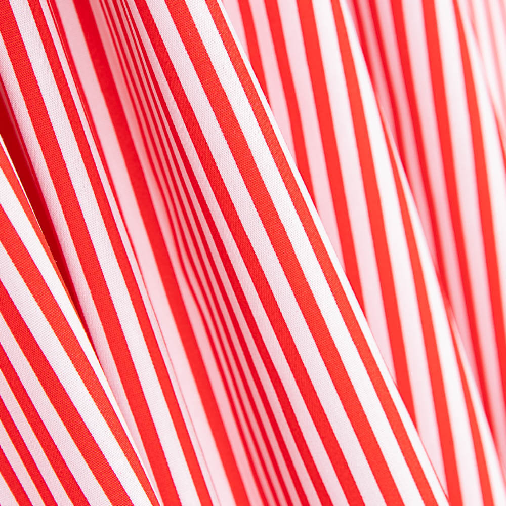 Popeline de coton à rayures rouges - Ribes y Casals