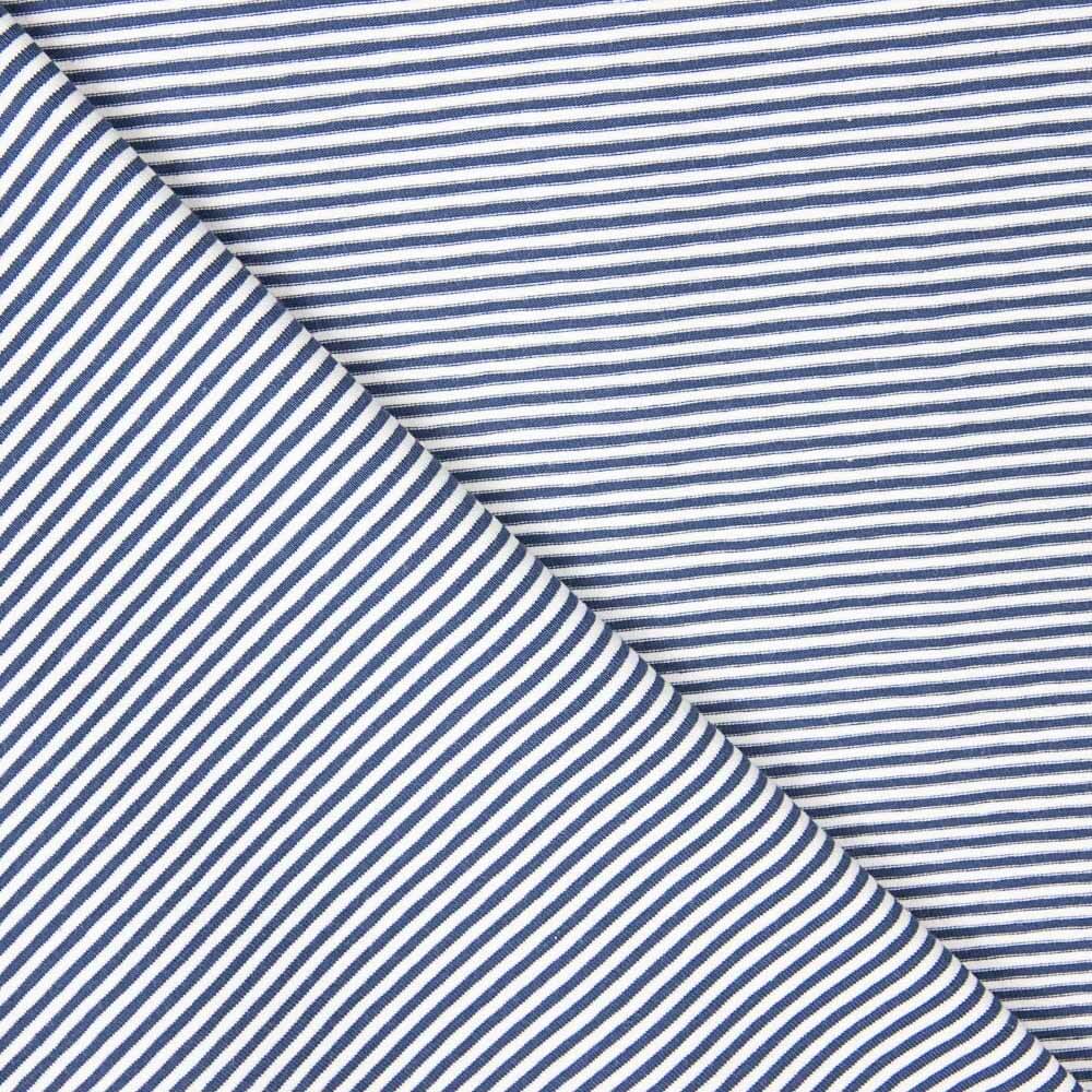 Maille Viscose Mini Rayure Bleu Marine - Ribes y Casals