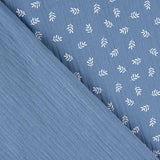 Mousseline Coton Branches Bleu Moyen - Ribes y Casals