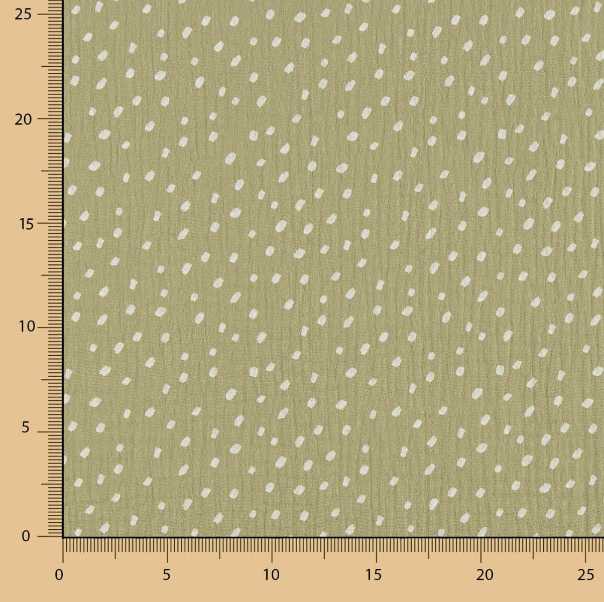 Mousseline de coton verte mouchetée - Ribes y Casals