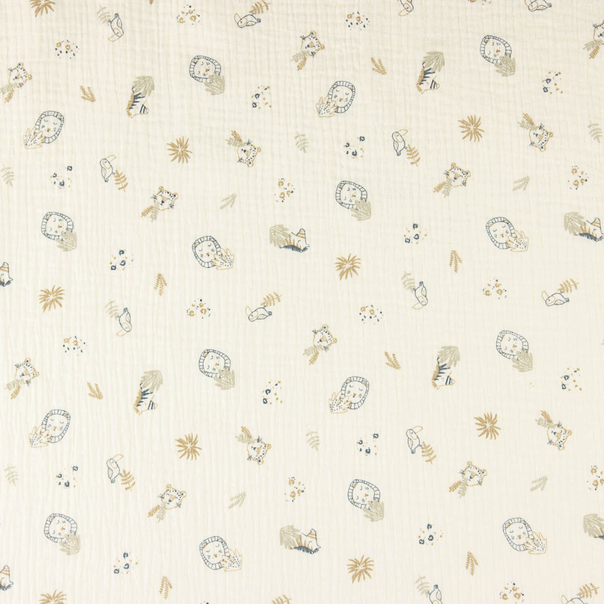 Mousseline à double face Animaux Kids Cream - Ribes y Casals