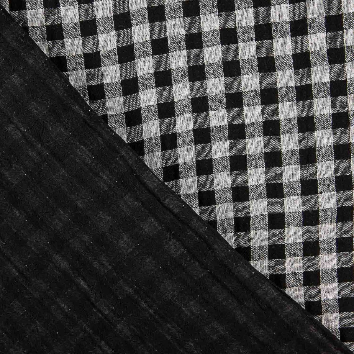 Muselina Doble Faz Cuadros Negro-Blanco - Ribes y Casals