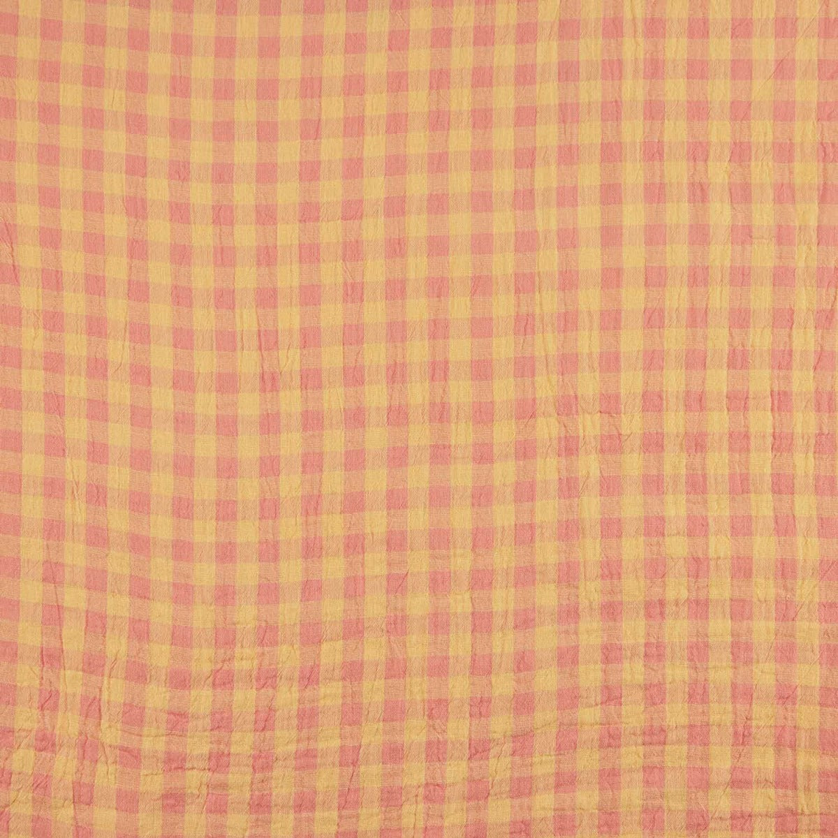 Mousseline à carreaux double face Rose-Melon - Ribes y Casals