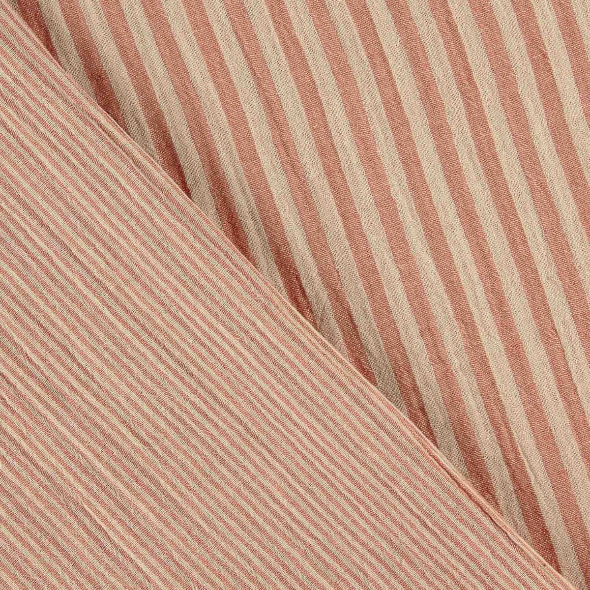 Mousseline double face à rayures peau-pêche - Ribes y Casals