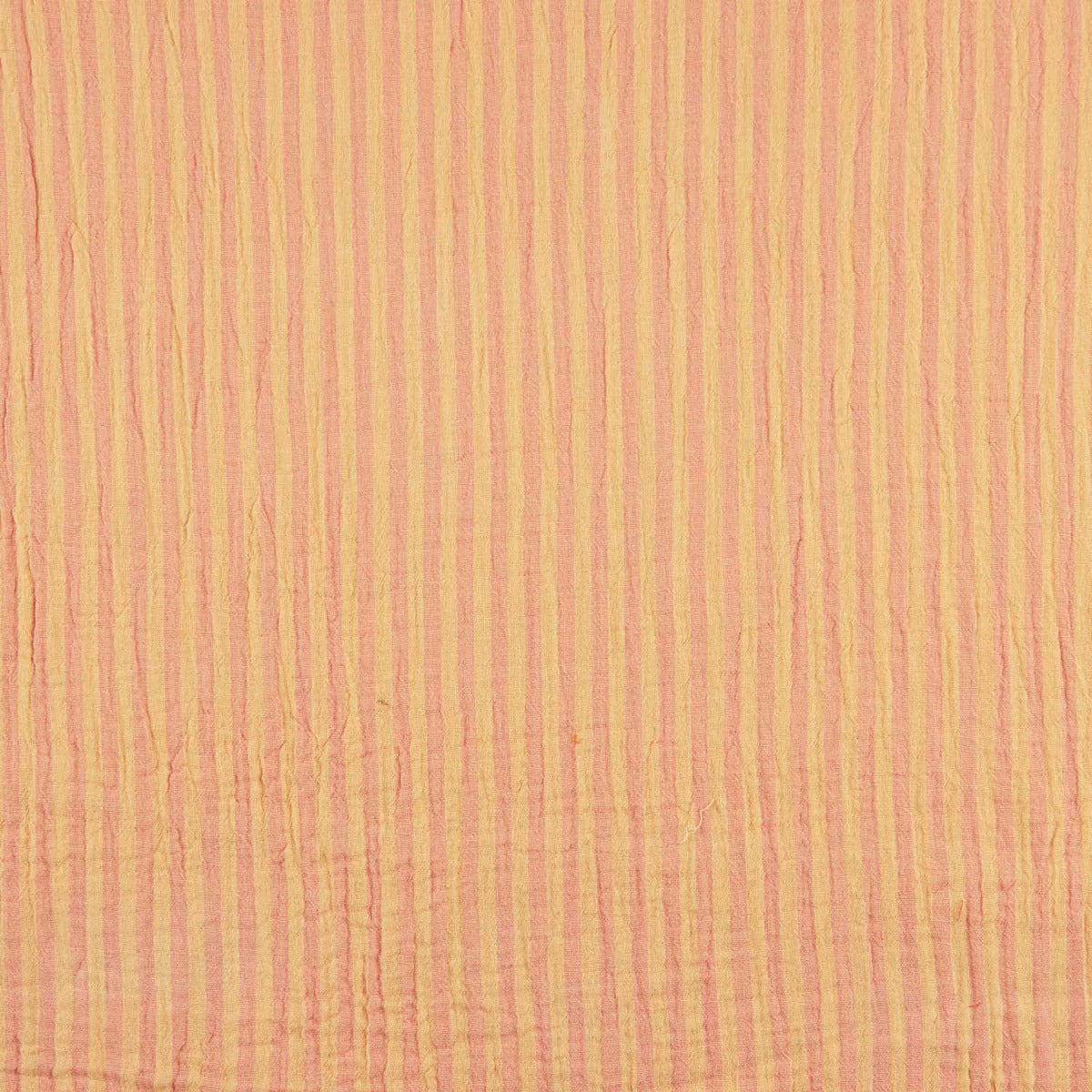 Mousseline rayée à double face Rose-Melon - Ribes y Casals
