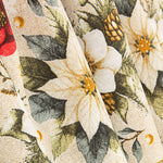Toile de coton imprimée « Noël » fleuri et doré - Ribes y Casals