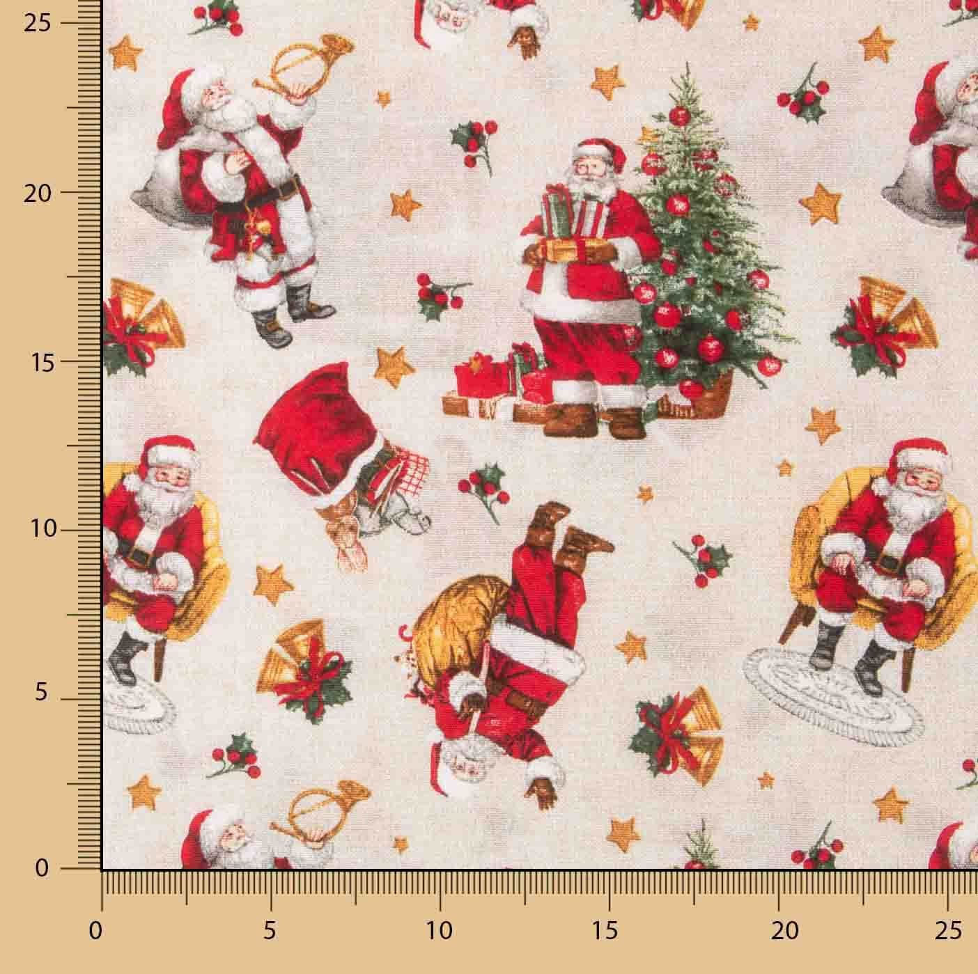 Toile de coton imprimée Noël Père Noël traditionnel - Ribes y Casals