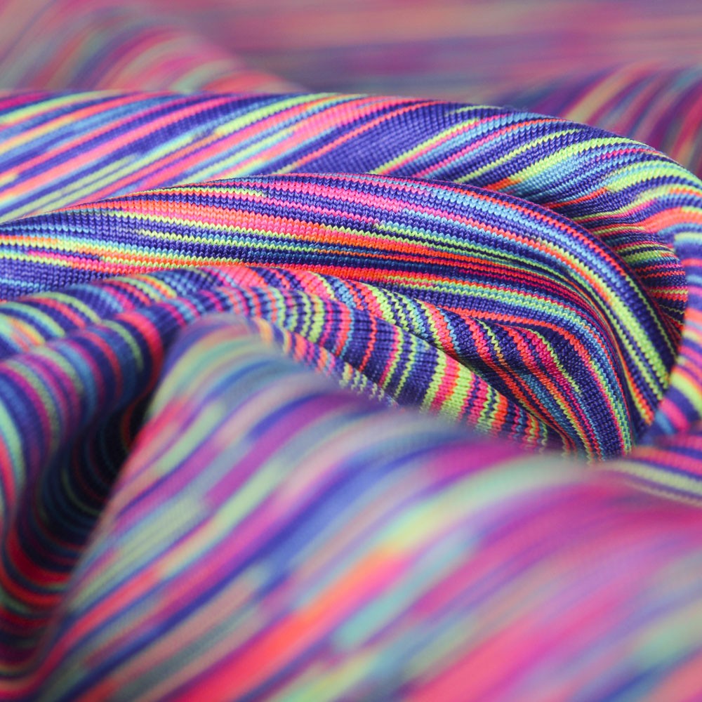 Néoprène Double Face Rose - Rayures - Ribes y Casals